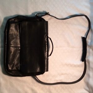 Leather crossbody laptop bag